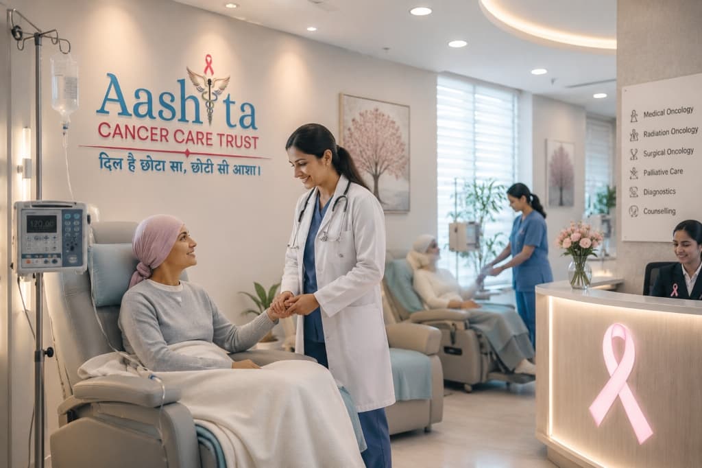 Aashita Cancer Care Trust hospital interior and patient care facility