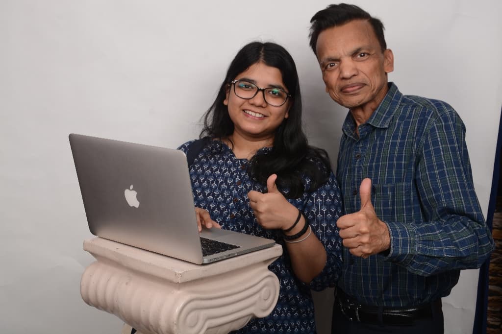 Digital learning and educational empowerment with laptop technology at Aashita Group